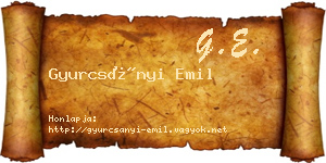 Gyurcsányi Emil névjegykártya